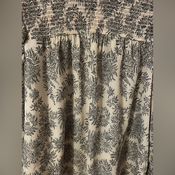 Ann Taylor shimmer paisley smocked ruffle top blouse size small - Picture 7 of 8